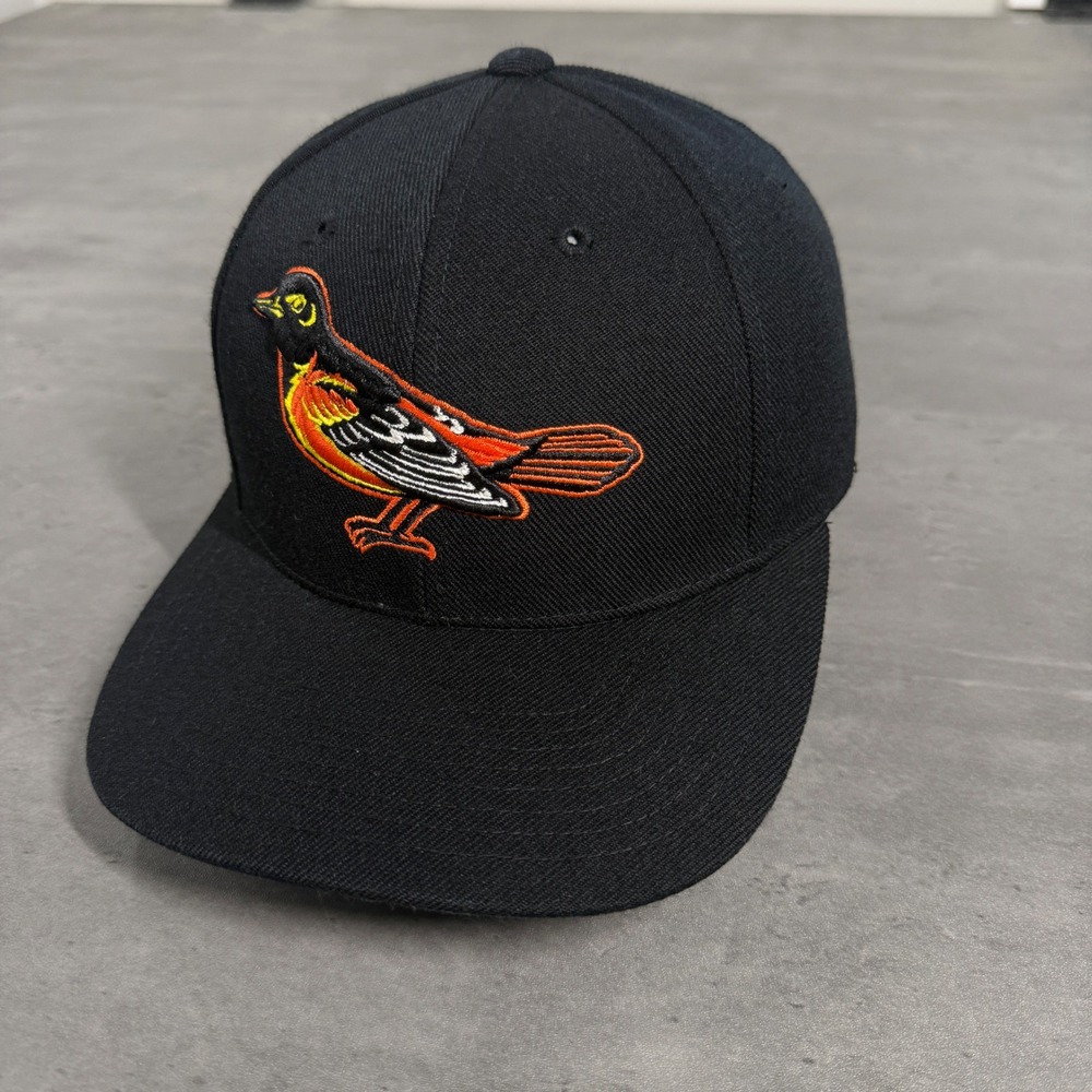 Vintage 90s Logo Athletic Baltimore Orioles Snapback Hat Black MLB Cap Wool